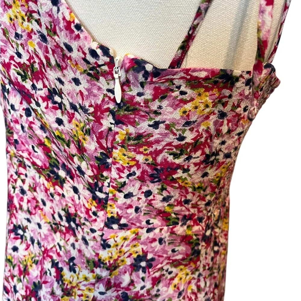 J.Crew Kauai Tie-Shoulder Midi Dress – Size 8 Pink Floral Print‎